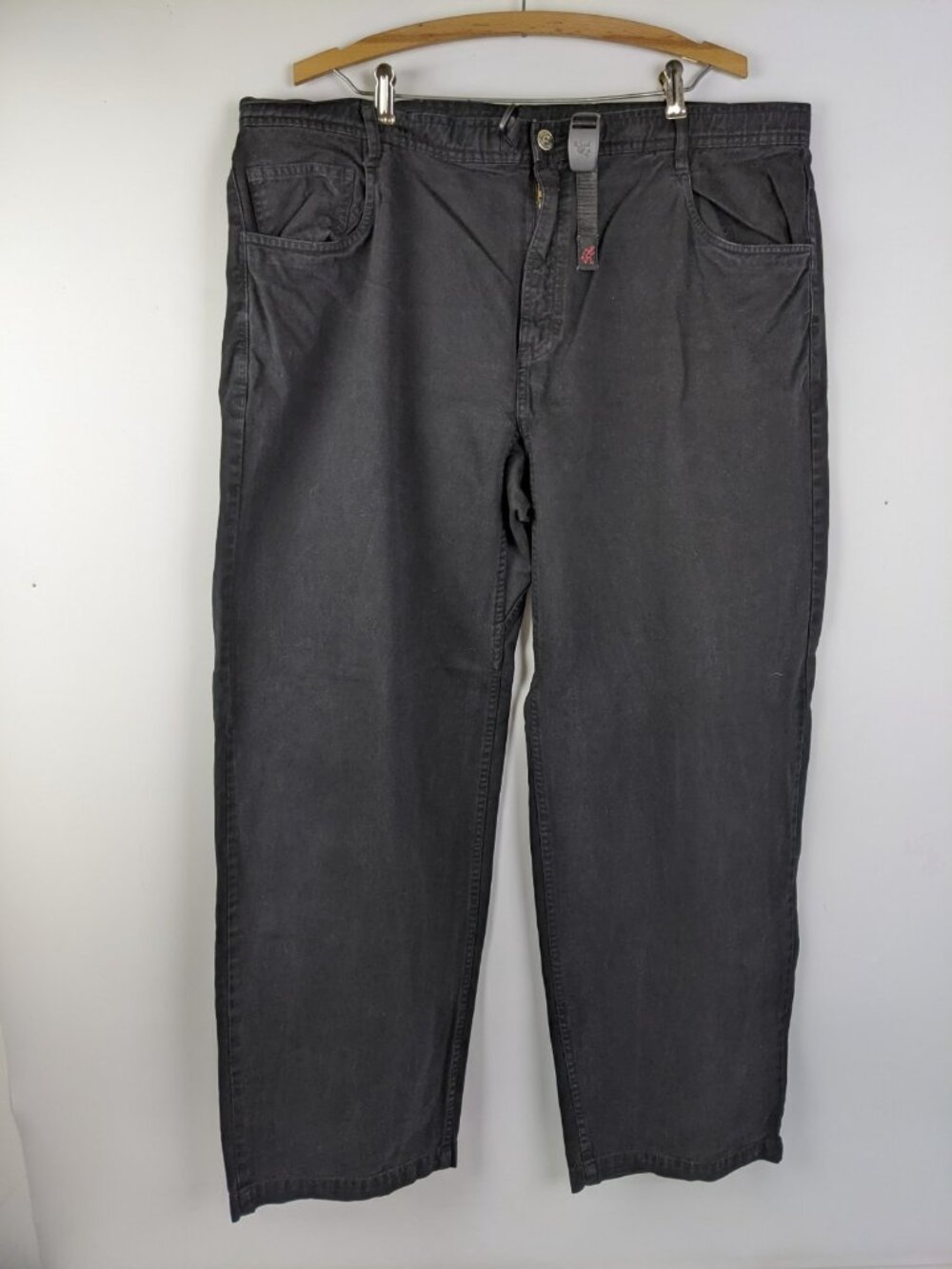 Gramicci Black Wide Leg Jeans Mens Size 38 x 31 Cotton Vintage Y2K Belted